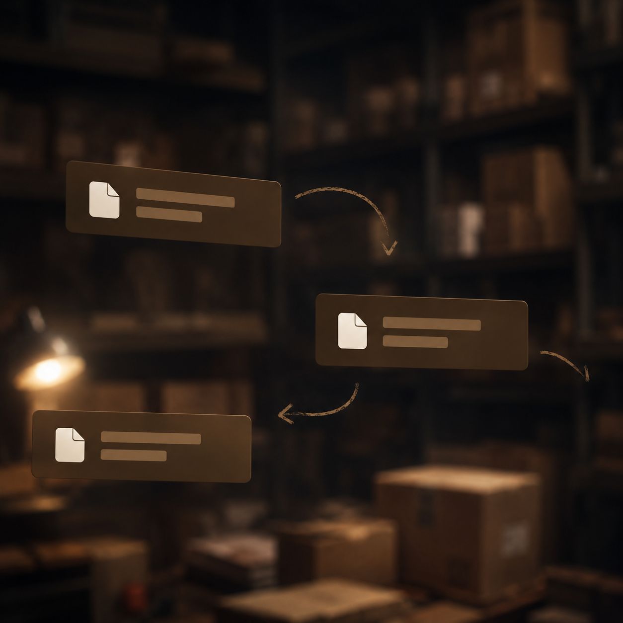 The same document duplicated in a messy pile, nowhere to be found when it's needed.