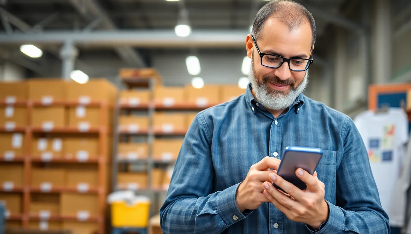 A person on his phone using Roomee application